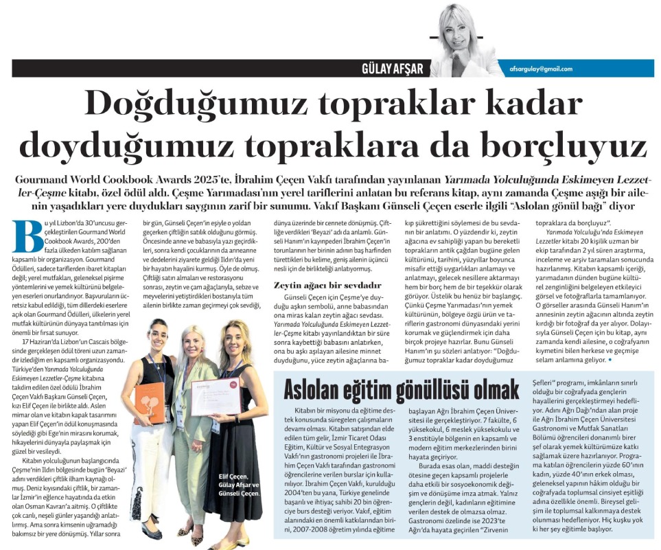 Doğduğumuz Topraklar Kadar Doyduğumuz Topraklara da Borçluyuz