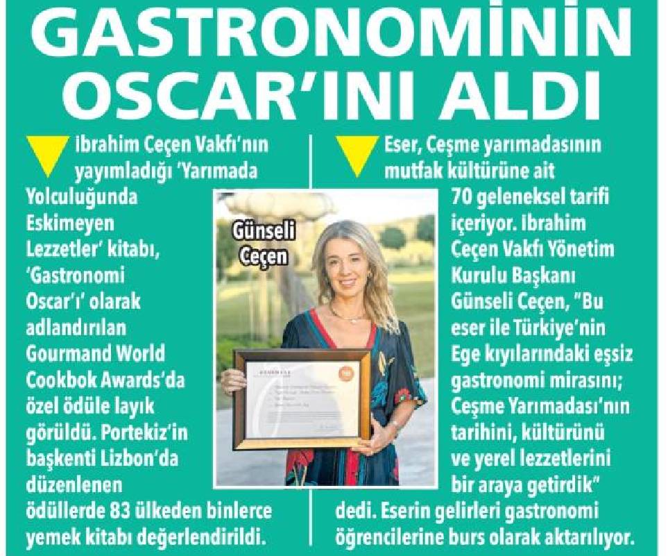 Gastronomi'nin Oscar'ını Aldı