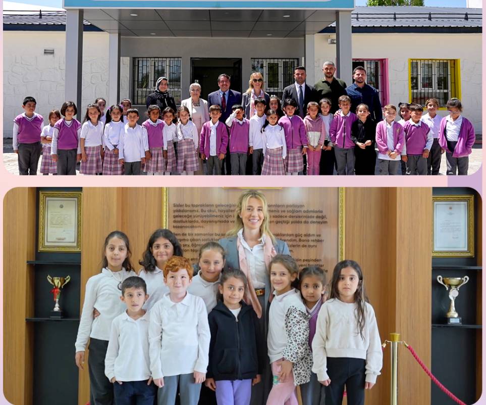 Günseli Çeçen, Vakfımızın katkılarıyla yenilenen Ağrı-Merkez İbrahim Çeçen İlkokulu ve Anaokulu’nu ziyaret etti.